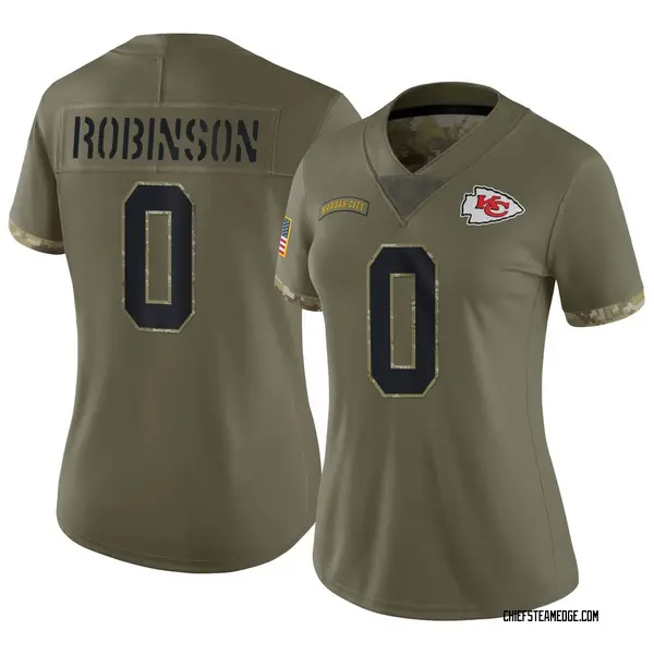 Women's Nike Kansas City Chiefs Janarius Robinson 2022 Salute To Service Jersey - Olive Limited